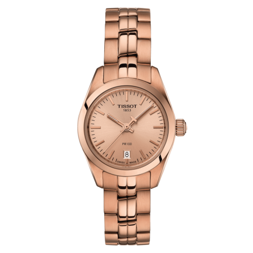 Tissot PR 100 Quartz 25 Rose Gold PVD / Champagne / Bracelet